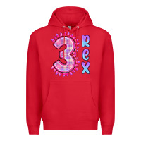 Red 3 rex pink dinosaur Premium Hoodie - MaliasSmallBusiness