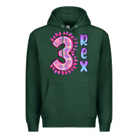 Sports Green 3 rex pink dinosaur Premium Hoodie - MaliasSmallBusiness