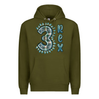 Army Green 3 rex green dinosaur Premium Hoodie - MaliasSmallBusiness