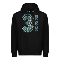 Black 3 rex green dinosaur Premium Hoodie - MaliasSmallBusiness