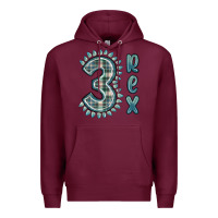 Burgundy 3 rex green dinosaur Premium Hoodie - MaliasSmallBusiness