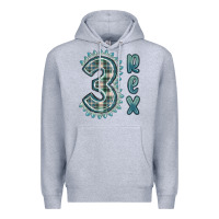 Heather Grey 3 rex green dinosaur Premium Hoodie - MaliasSmallBusiness
