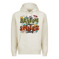 Oatmeal Heather be the reason someone smiles today Premium Hoodie - MaliasSmallBusiness