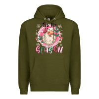 Army Green pink santa 'tis the season Premium Hoodie - MaliasSmallBusiness