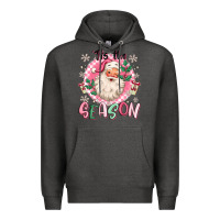 Charcoal Heather pink santa 'tis the season Premium Hoodie - MaliasSmallBusiness
