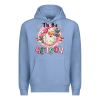 Colony Blue pink santa 'tis the season Premium Hoodie - MaliasSmallBusiness