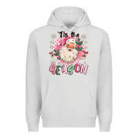 Dove Grey pink santa 'tis the season Premium Hoodie - MaliasSmallBusiness