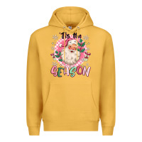 Mustard pink santa 'tis the season Premium Hoodie - MaliasSmallBusiness
