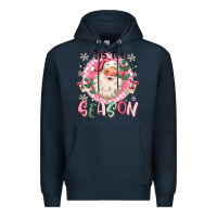 Navy pink santa 'tis the season Premium Hoodie - MaliasSmallBusiness