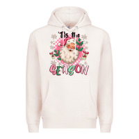 Pale Pink pink santa 'tis the season Premium Hoodie - MaliasSmallBusiness