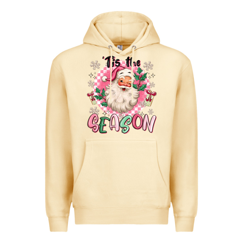 Pink Santa 'tis The Season Premium Hoodie by MaliasSmallBusiness | Teevron