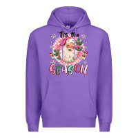 Purple pink santa 'tis the season Premium Hoodie - MaliasSmallBusiness