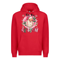 Red pink santa 'tis the season Premium Hoodie - MaliasSmallBusiness