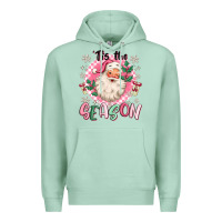 Seafoam pink santa 'tis the season Premium Hoodie - MaliasSmallBusiness