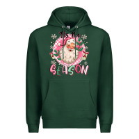 Sports Green pink santa 'tis the season Premium Hoodie - MaliasSmallBusiness