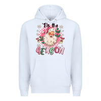 White pink santa 'tis the season Premium Hoodie - MaliasSmallBusiness