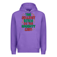 Purple the jolliest bitch on the naughty list Premium Hoodie - MaliasSmallBusiness
