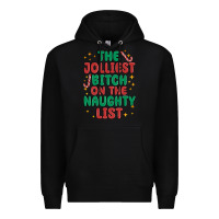 Black the jolliest bitch on the naughty list Premium Hoodie - MaliasSmallBusiness