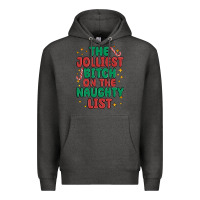 Charcoal Heather the jolliest bitch on the naughty list Premium Hoodie - MaliasSmallBusiness