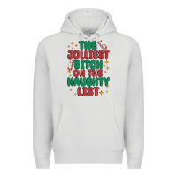 Dove Grey the jolliest bitch on the naughty list Premium Hoodie - MaliasSmallBusiness