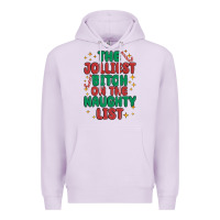 Lilac the jolliest bitch on the naughty list Premium Hoodie - MaliasSmallBusiness
