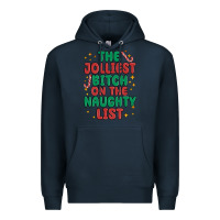 Navy the jolliest bitch on the naughty list Premium Hoodie - MaliasSmallBusiness