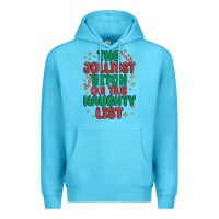 Ocean Blue the jolliest bitch on the naughty list Premium Hoodie - MaliasSmallBusiness