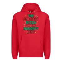 Red the jolliest bitch on the naughty list Premium Hoodie - MaliasSmallBusiness