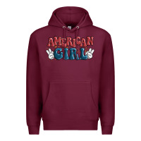 Burgundy american girl Premium Hoodie - MaliasSmallBusiness