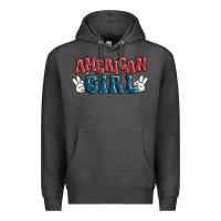 Charcoal Heather american girl Premium Hoodie - MaliasSmallBusiness