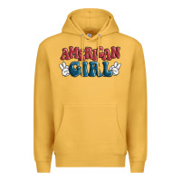 Mustard american girl Premium Hoodie - MaliasSmallBusiness