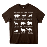 Chocolate Brown Animals Of The World Heavy Core Tee - Bettercallsaul