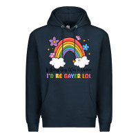 Navy if being gay was a choice i'd be gayer lol Premium Hoodie - MaliasSmallBusiness
