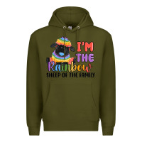 Army Green i'm the rainbow sheep of the family Premium Hoodie - MaliasSmallBusiness