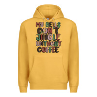Mustard my bells don't jingle without coffee Premium Hoodie - MaliasSmallBusiness