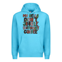 Ocean Blue my bells don't jingle without coffee Premium Hoodie - MaliasSmallBusiness