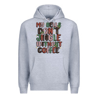 Heather Grey my bells don't jingle without coffee Premium Hoodie - MaliasSmallBusiness