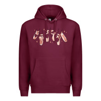 Burgundy ballerina ballet shoes Premium Hoodie - MaliasSmallBusiness