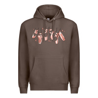 Coffee ballerina ballet shoes Premium Hoodie - MaliasSmallBusiness
