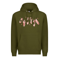 Army Green ballerina ballet shoes Premium Hoodie - MaliasSmallBusiness