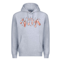 Heather Grey ballerina ballet shoes Premium Hoodie - MaliasSmallBusiness