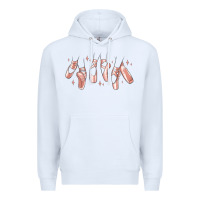 White ballerina ballet shoes Premium Hoodie - MaliasSmallBusiness