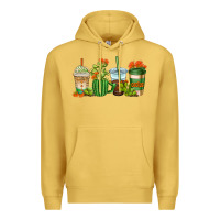 Antique Gold cactus coffee cups Premium Hoodie - AdoDesignShop