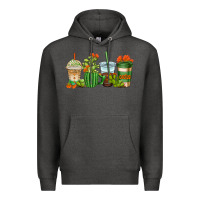 Charcoal Heather cactus coffee cups Premium Hoodie - AdoDesignShop