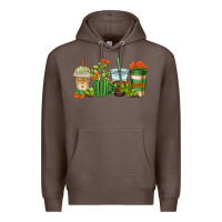 Coffee cactus coffee cups Premium Hoodie - AdoDesignShop