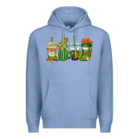 Colony Blue cactus coffee cups Premium Hoodie - AdoDesignShop