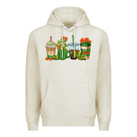 Oatmeal Heather cactus coffee cups Premium Hoodie - AdoDesignShop