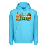 Ocean Blue cactus coffee cups Premium Hoodie - AdoDesignShop