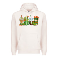 Pale Pink cactus coffee cups Premium Hoodie - AdoDesignShop