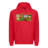 Red cactus coffee cups Premium Hoodie - AdoDesignShop